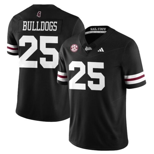 Bulldogs Jersey #25 Mississippi State Football Darkness 2025 Stitched