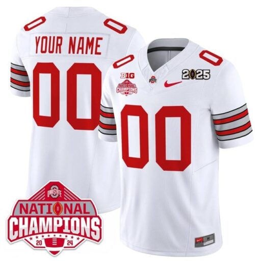 Custom Ohio State Jersey Heritage Stripe 2025 CFP Patch National Champions - Image 2