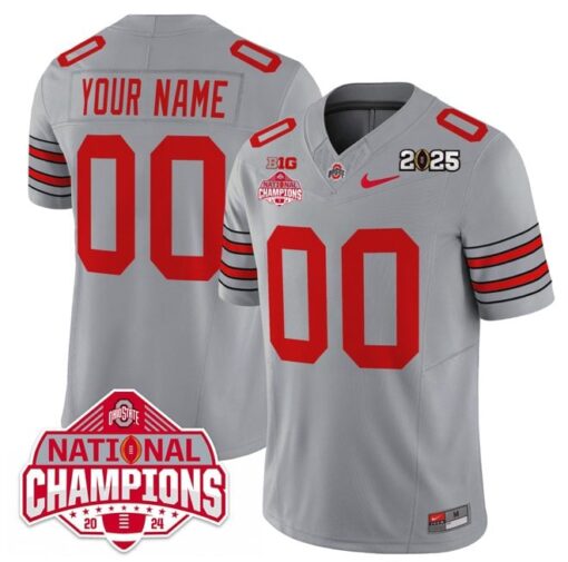 Custom Ohio State Jersey Heritage Stripe 2025 CFP Patch National Champions - Image 4