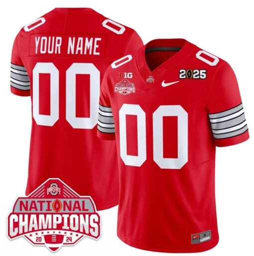 Custom Ohio State Jersey Heritage Stripe 2025 CFP Patch National Champions - Image 3