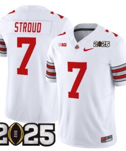 C J Stroud Jersey 7 Ohio State Heritage Stripe 2025 CFP Final Stitched White 27c8bfa4 594f 4ae5 b9a7 30627274b9ec