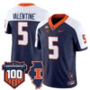 Ca Lil Valentine Jersey 5 Illinois Fighting 100th Memorial Stadium Navy Alter