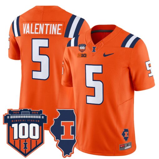 Ca'Lil Valentine Jersey #5 Illinois Fighting 100th Memorial Stadium - Image 5