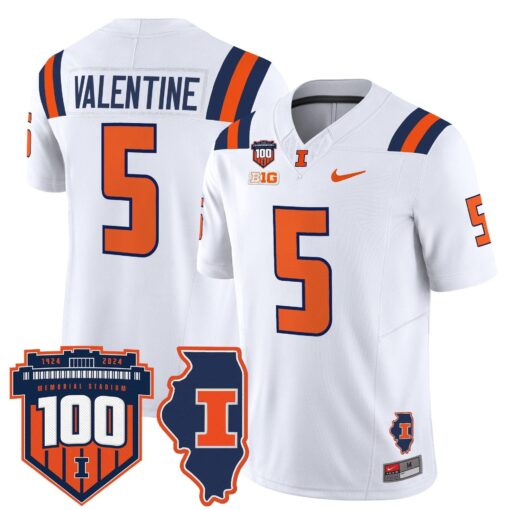 Ca'Lil Valentine Jersey #5 Illinois Fighting 100th Memorial Stadium - Image 2