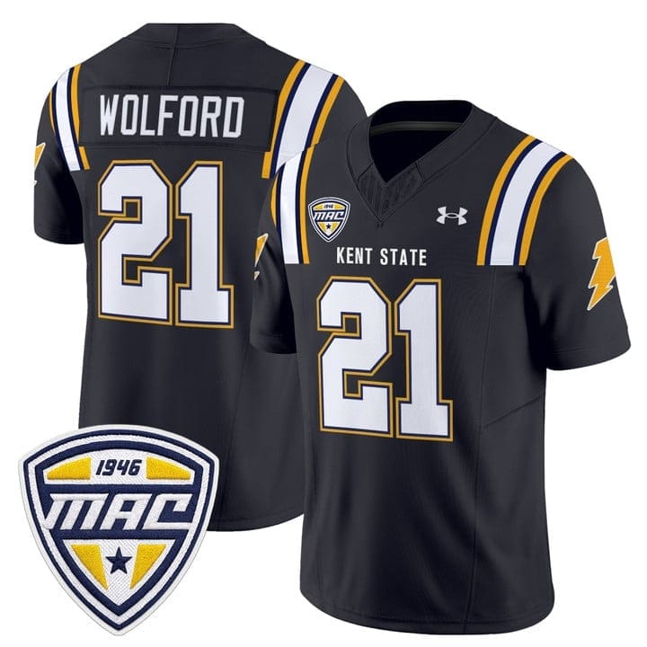 Cade Wolford Jersey #21 Kent State Golden Flashes 2025 Stitched