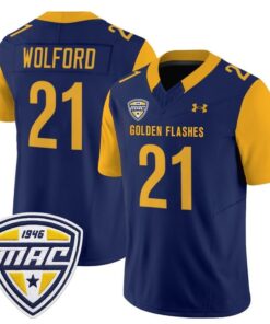 Cade Wolford Jersey 21 Kent State Golden Flashes 2025 Stitched Navy
