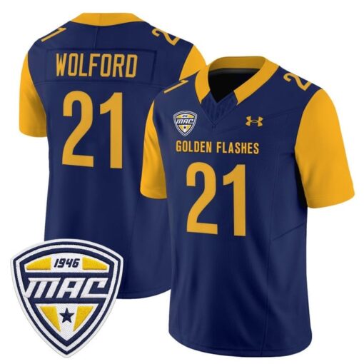Cade Wolford Jersey #21 Kent State Golden Flashes 2025 Stitched - Image 5