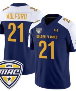 Cade Wolford Jersey 21 Kent State Golden Flashes 2025 Stitched Navy Alter