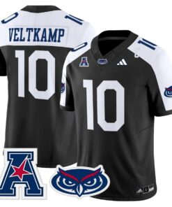 Caden Veltkamp Jersey 10 Florida Atlantic Owls 2025 All Stitched Black Alter