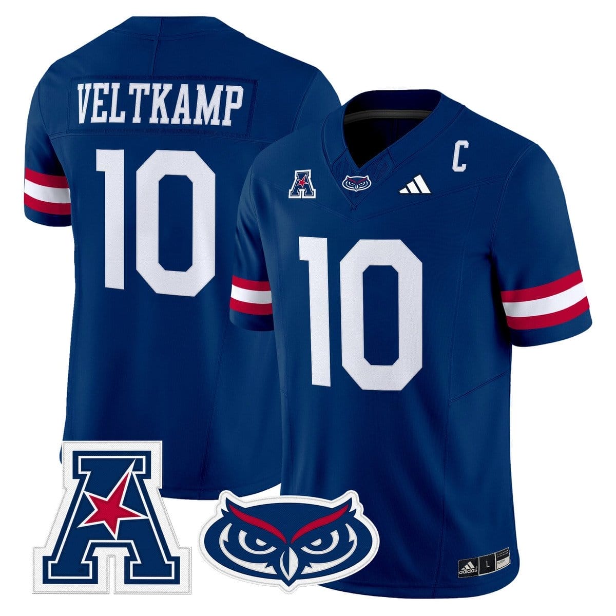 Caden Veltkamp Jersey #10 Florida Atlantic Owls 2025 All Stitched - Image 4