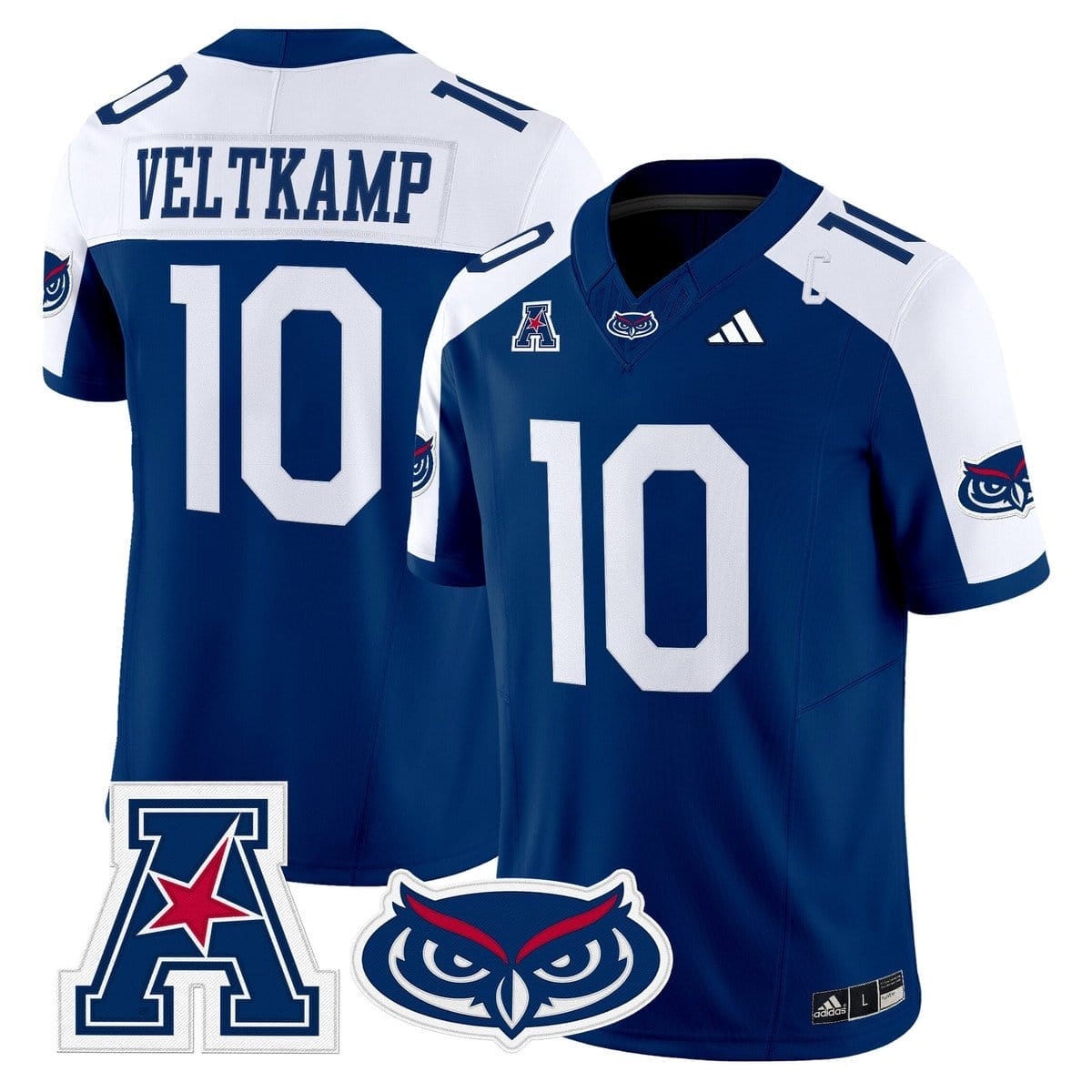Caden Veltkamp Jersey #10 Florida Atlantic Owls 2025 All Stitched - Image 3