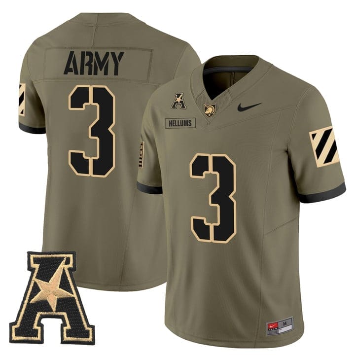 Cale Hellums Jersey #3 Army Black Knights 2025 Vapor Stitched - Image 3