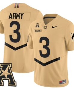 Cale Hellums Jersey 3 Army Black Knights 2025 Vapor Stitched Tan