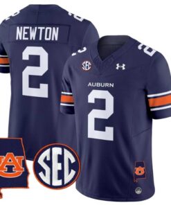 Cam Newton Jersey 2 Auburn Tigers 2025 Alabama Patch Stitched Navy