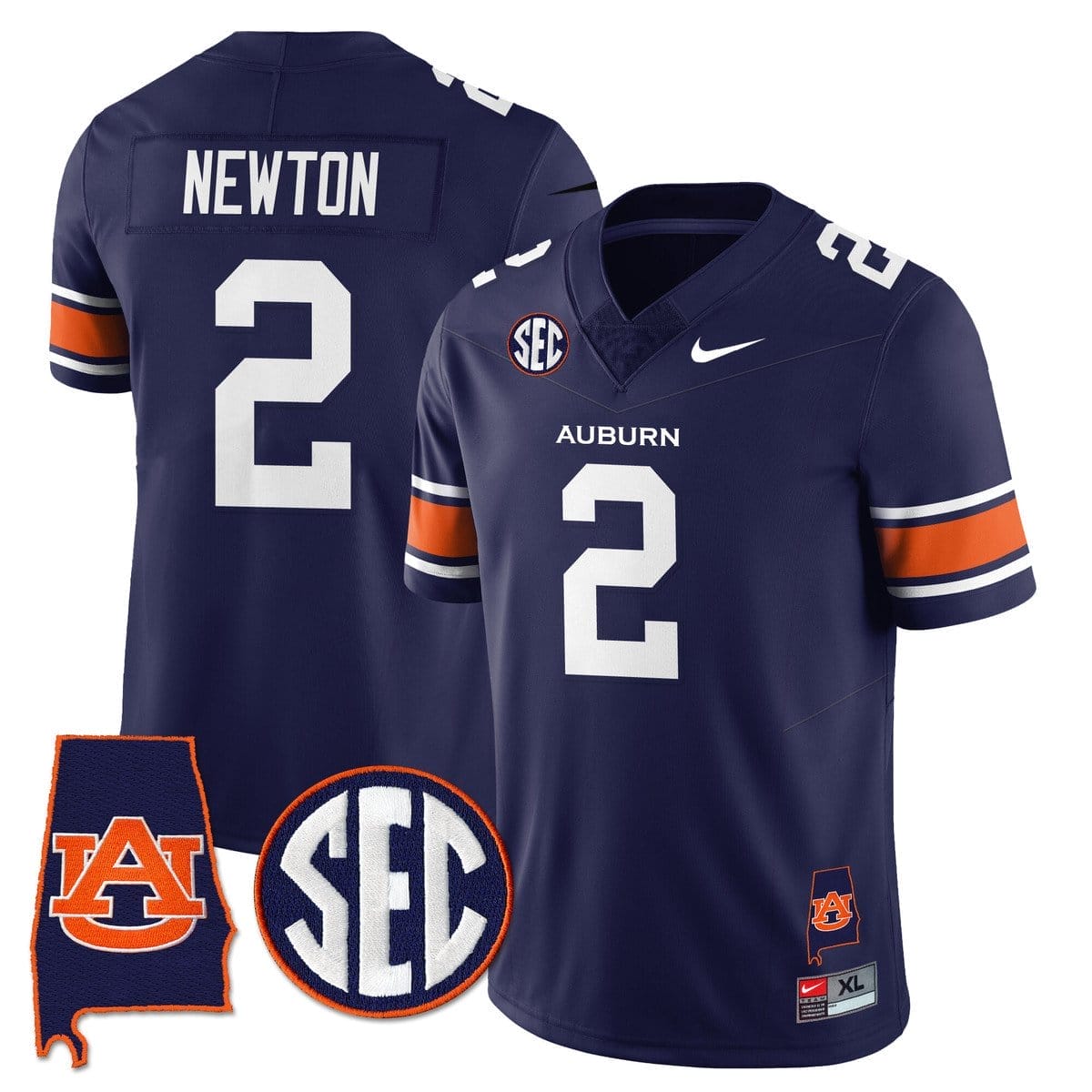 Cam Newton Jersey #2 Auburn Tigers Alabama Patch Vapor Stitched - Image 3