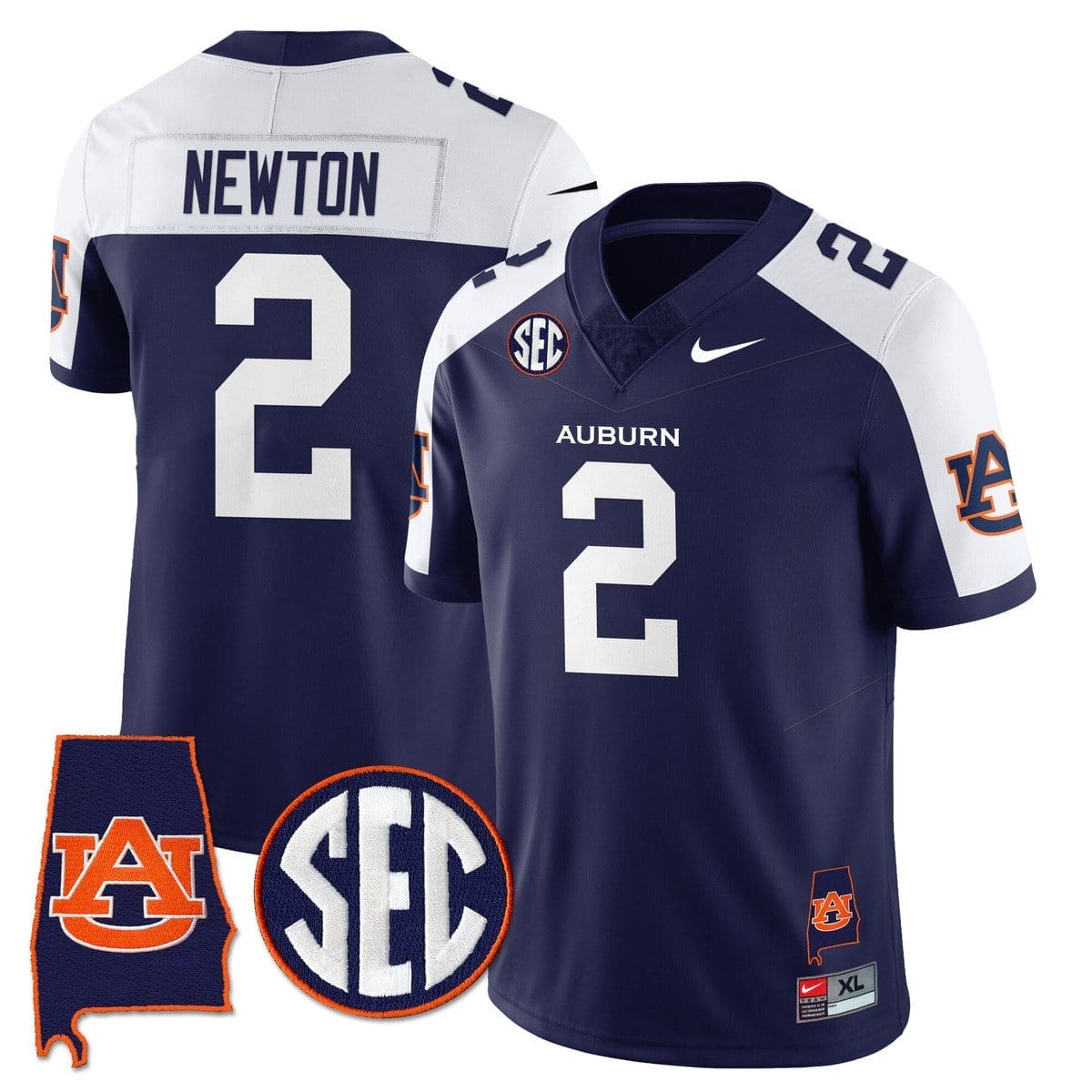 Cam Newton Jersey #2 Auburn Tigers Alabama Patch Vapor Stitched
