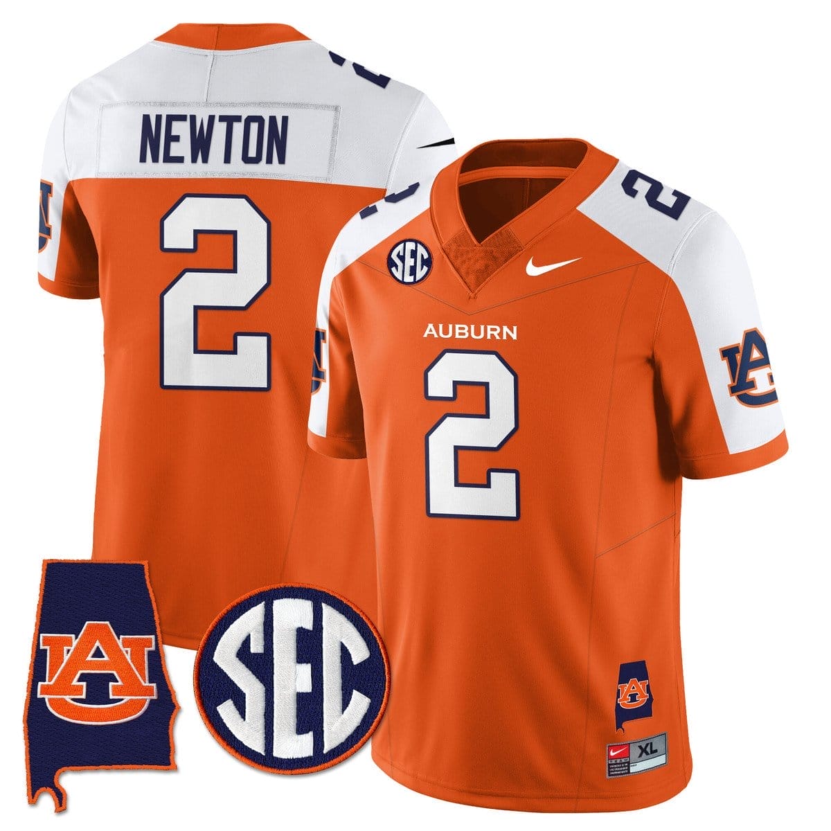 Cam Newton Jersey #2 Auburn Tigers Alabama Patch Vapor Stitched - Image 4