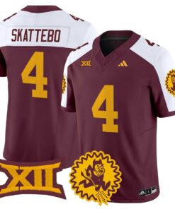 Cam Skattebo Jersey 4 Arizona State Sun Devils 1975 Throwback Stitched Maroon Alter