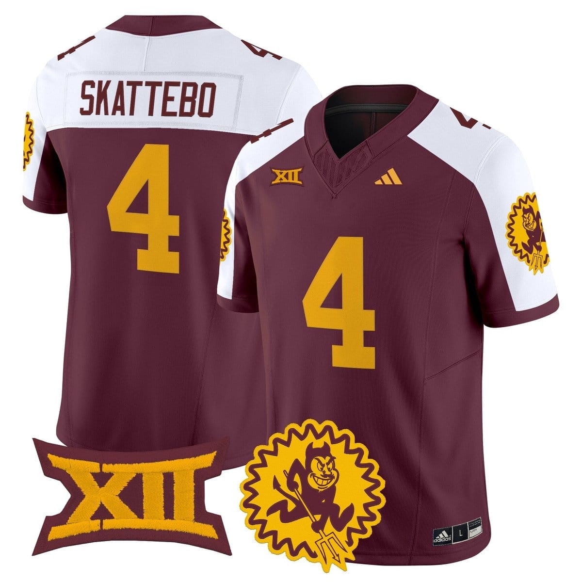 Cam Skattebo Jersey #4 Arizona State Sun Devils 1975 Throwback Stitched - Image 4