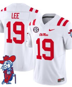 Cayden Lee Jersey 19 Ole Miss Rebels 2025 Limited V2 Stitched White