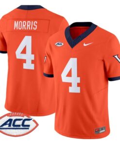 Chandler Morris Jersey 4 Virginia Cavaliers 1995 Throwbacks Stitched Orange