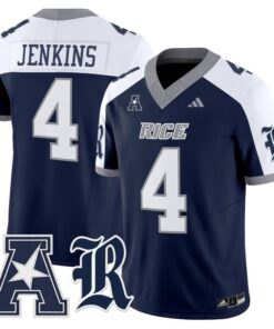 Chase Jenkins Jersey 4 Rice Owls 2025 Vapor Limited Stitched Navy Alter