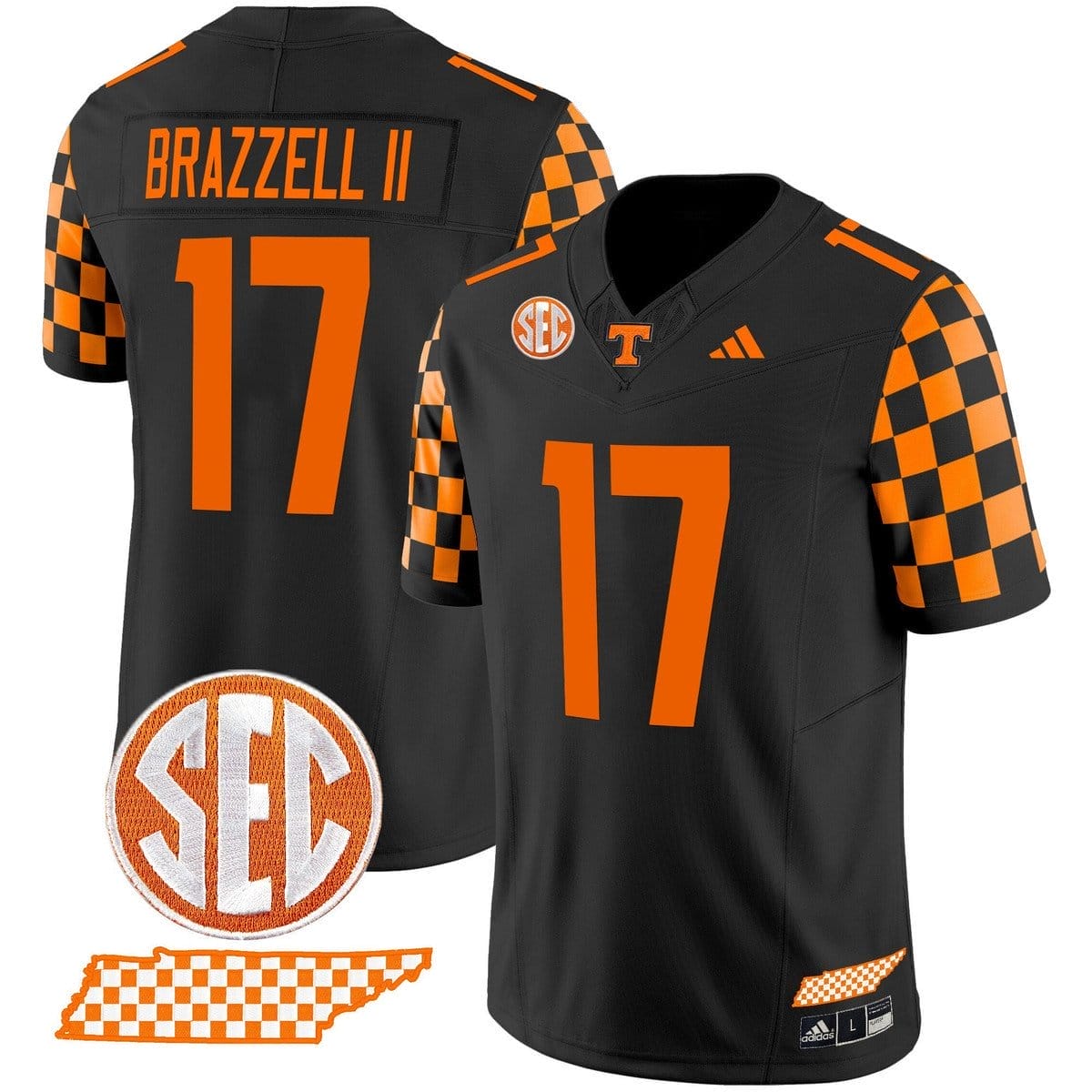 Chris Brazzell II Jersey #17 Tennessee Vols Rebrand 2026 Checkerboard
