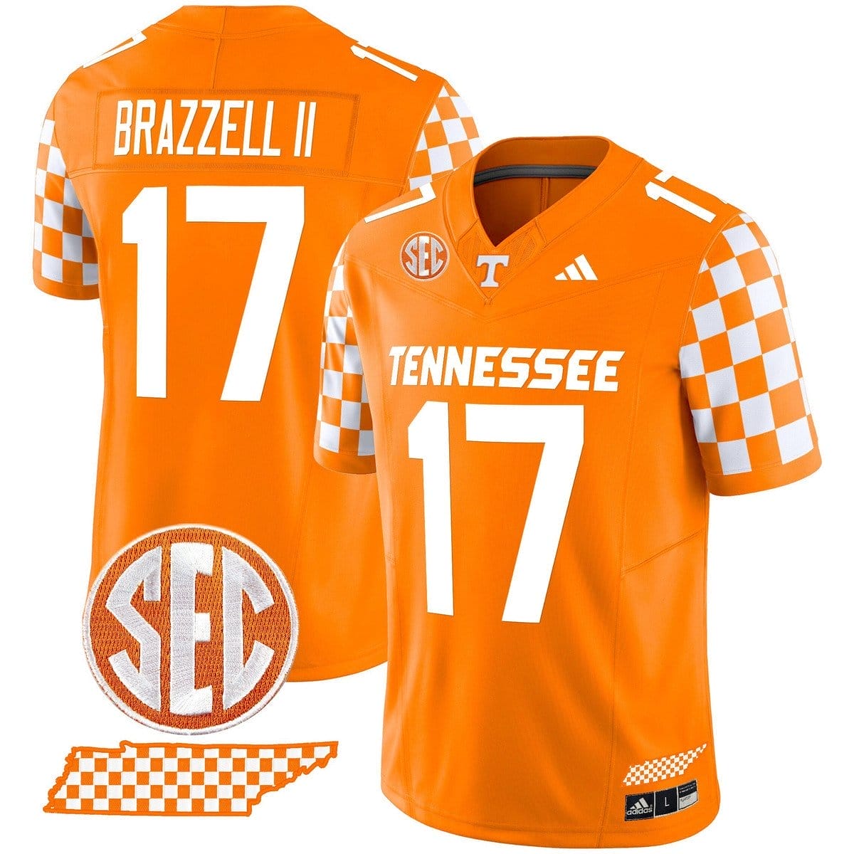 Chris Brazzell II Jersey #17 Tennessee Vols Rebrand 2026 Checkerboard - Image 5