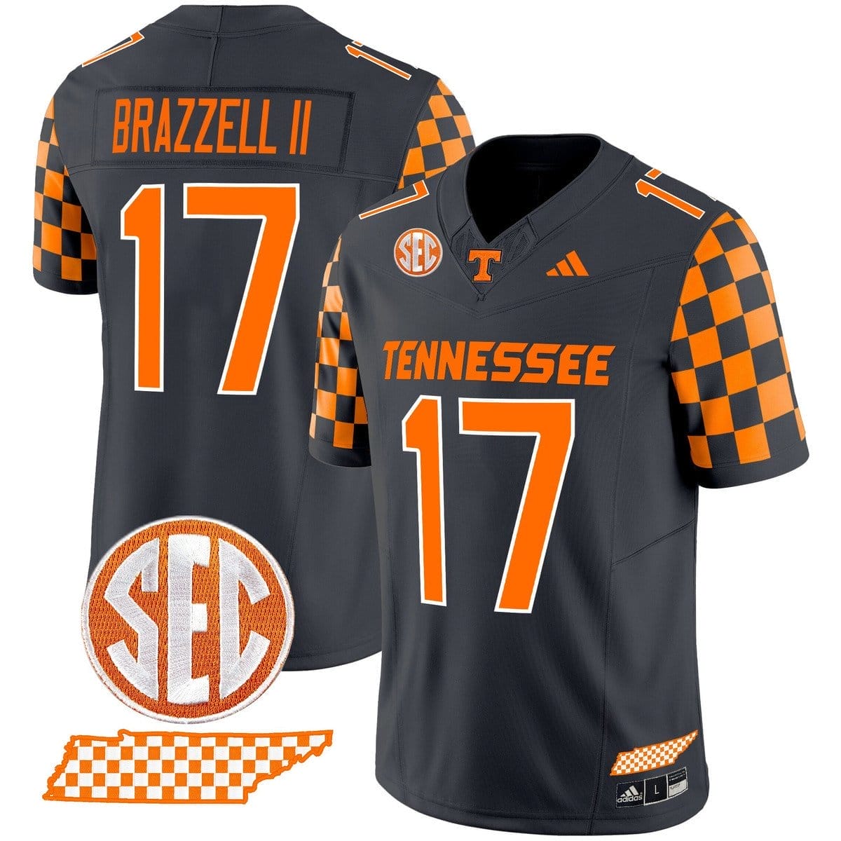 Chris Brazzell II Jersey #17 Tennessee Vols Rebrand 2026 Checkerboard - Image 3