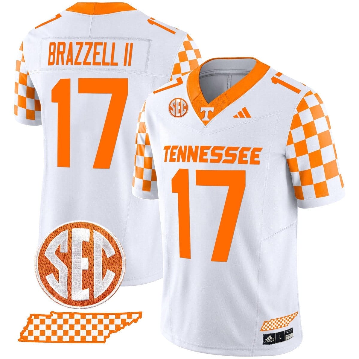 Chris Brazzell II Jersey #17 Tennessee Vols Rebrand 2026 Checkerboard - Image 2