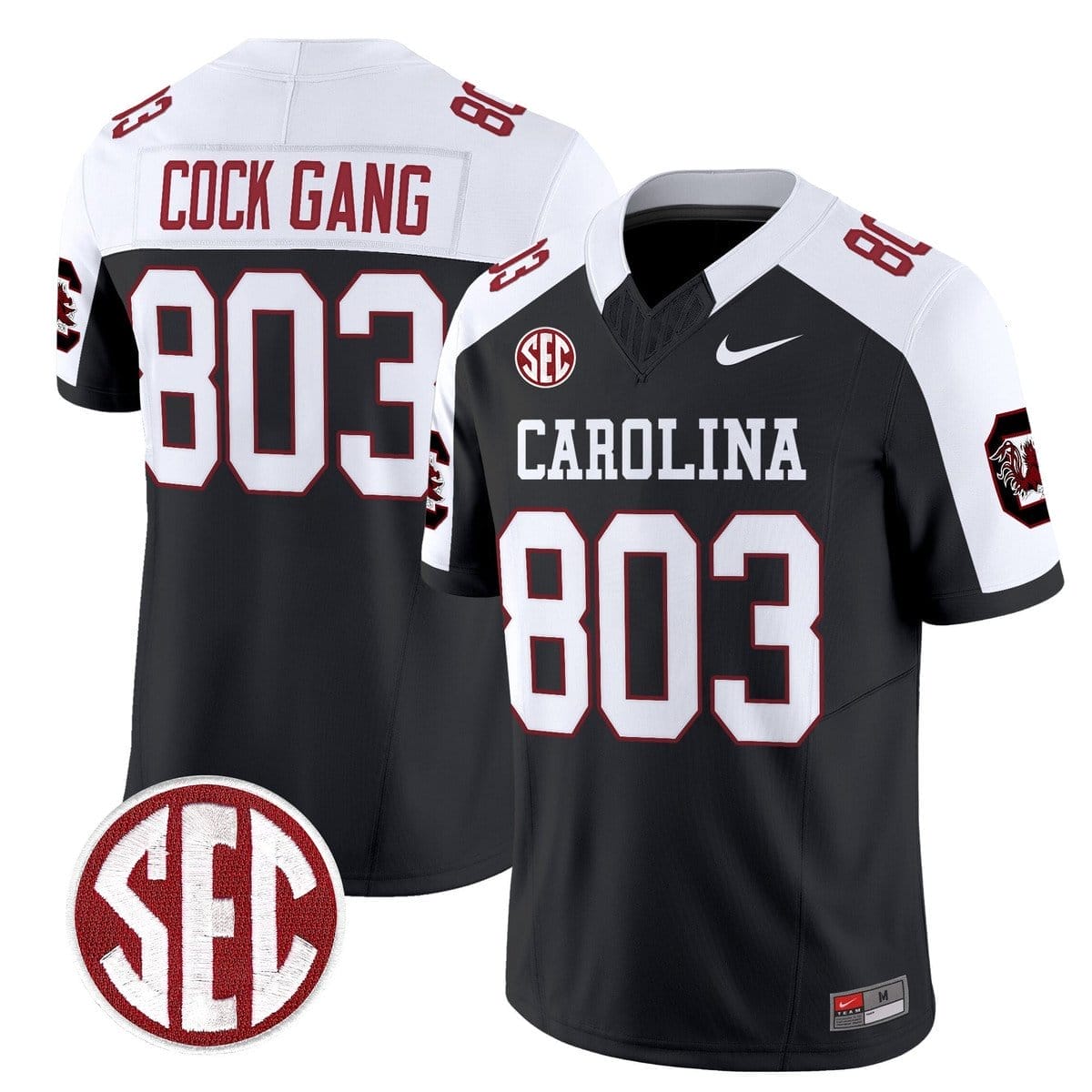 Cock Gang Jersey #803 Carolina 1980 Throwback Rebrand 2026 Stitched - Image 3