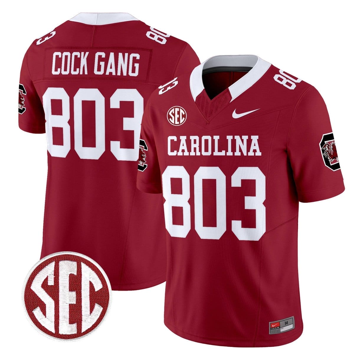 Cock Gang Jersey #803 Carolina 1980 Throwback Rebrand 2026 Stitched - Image 4