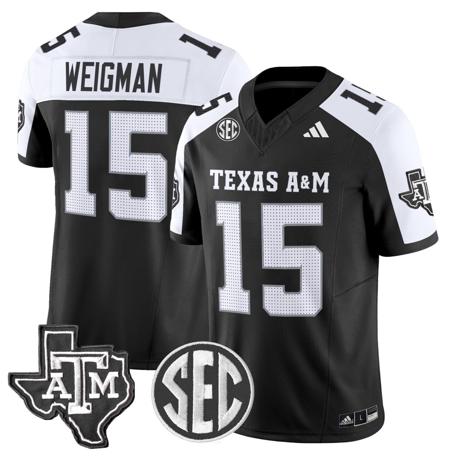 Conner Weigman Jersey #15 Texas A&M Aggies 2025 Vapor Stitched - Image 3