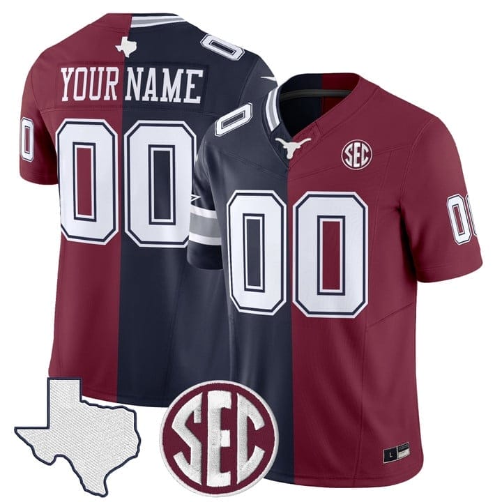 Cowboys Aggies College Football Split Vapor Limited Custom Jersey Stitched