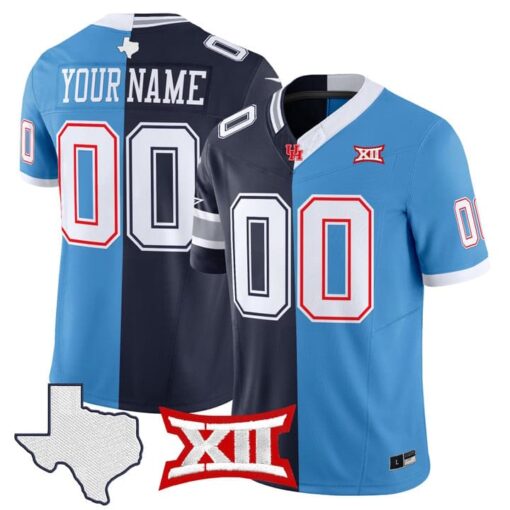 Cowboys Cougars College Football Split Vapor Limited Custom Jersey Stitched