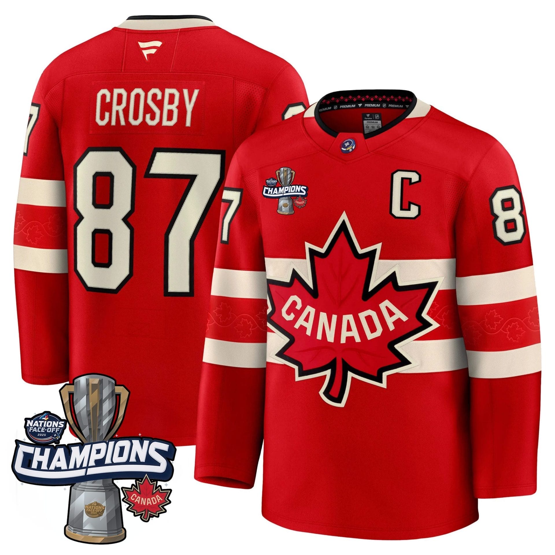 Men Canada 2025 4 Nations Face-Off Champions Jersey - All Stitched - Image 25