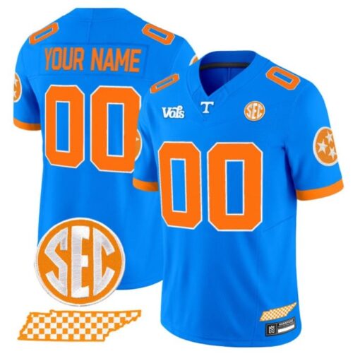 Custom Tennessee Volunteers Jersey Blue Blaze Edition Vapor Limited Stitched