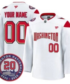 Custom Washington Capitals Jersey 20th Anniversary Seasons Patch Stitched