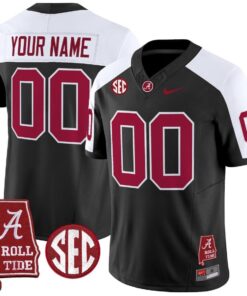 Custom Alabama Crimson Jersey Throwback Alabama Map Stitched Black Alternate