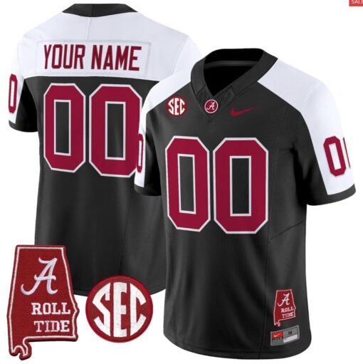 Custom Alabama Crimson Jersey Throwback Alabama Map Stitched - Image 3