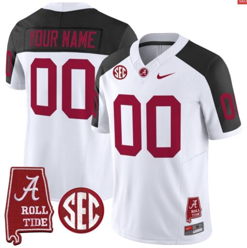 Custom Alabama Crimson Jersey Throwback Alabama Map Stitched - Image 5