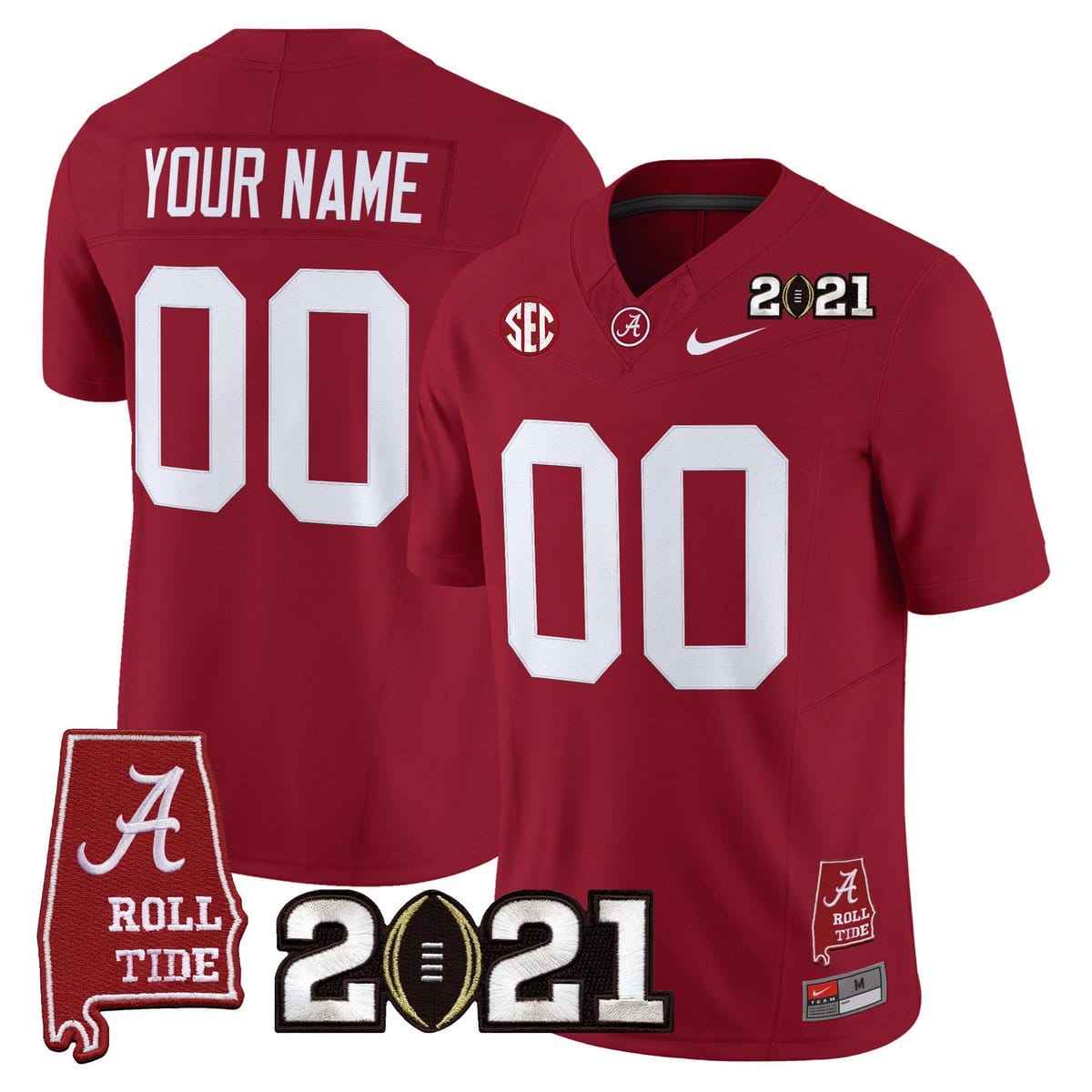 Custom Alabama Crimson Tide Jersey 2021 CFP Championship Alabama Map - Image 5