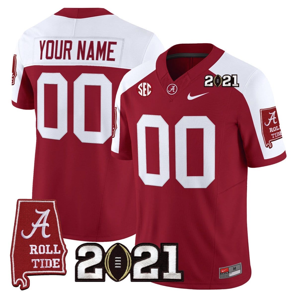 Custom Alabama Crimson Tide Jersey 2021 CFP Championship Alabama Map - Image 4