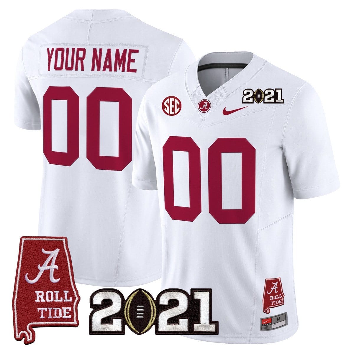 Custom Alabama Crimson Tide Jersey 2021 CFP Championship Alabama Map - Image 2