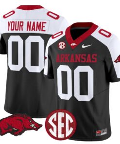 Custom Arkansas Razorbacks Jersey Black Alternate