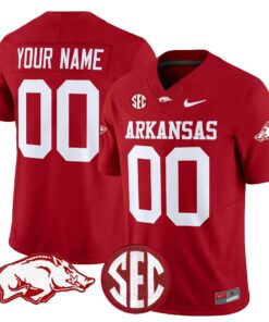 Custom Arkansas Razorbacks Jersey Name Number Limited Stitched Cardinal