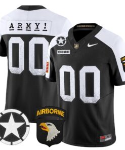 Custom Army Black Knights Jersey 2025 Screaming Eagles Stitched Black Alter