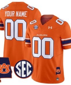 Custom Auburn Tigers Jersey Name Number 2025 Alabama Patch Stitched Orange