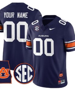 Custom Auburn Tigers Jersey Name Number Alabama Patch Vapor Stitched Navy