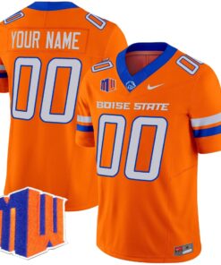 Custom Boise State Broncos Jersey 2025 Vapor Limited Stitched Orange